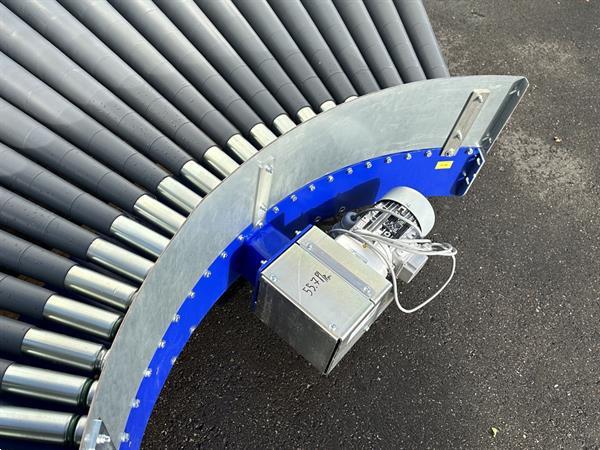 Grote foto budde aangedreven rollenbaanbocht 90 agrarisch transportbanden