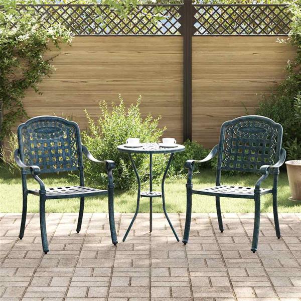 Grote foto vidaxl tuinstoel 2 pcs groen 55 x 56 5 x 91cm aluminium tuin en terras tuinmeubelen