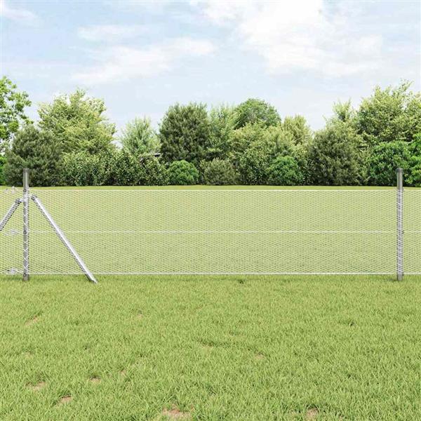 Grote foto vidaxl hexagon hek zilver 0 4 x 25 m gegalvaniseerd staal tuin en terras hekken en schuttingen