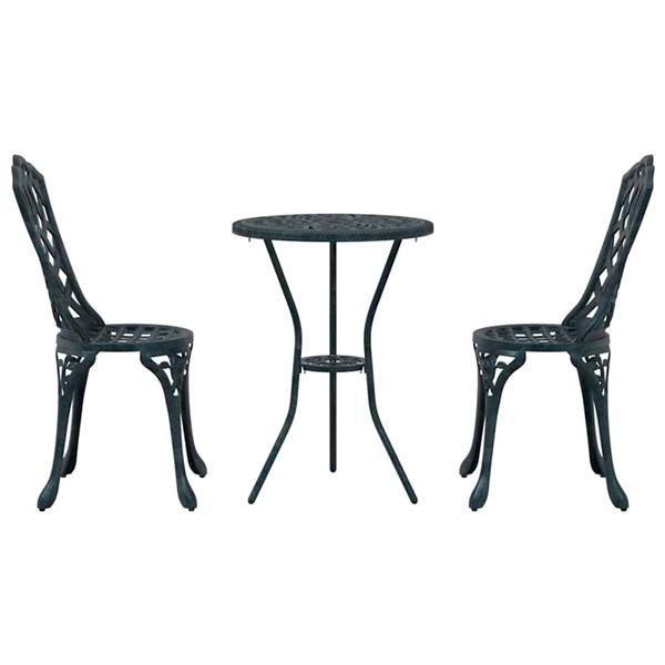 Grote foto vidaxl tuin bistro set 3 pcs groen aluminium tuin en terras tuinmeubelen