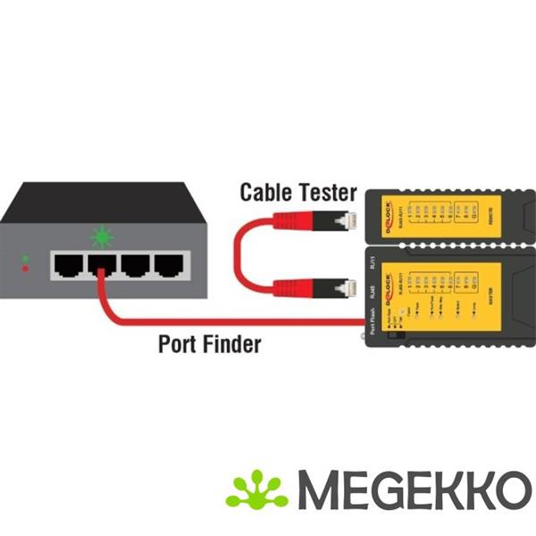 Grote foto delock 86407 kabeltester rj45 rj12 portfinder computers en software overige computers en software