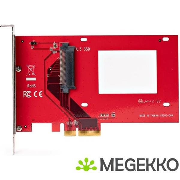 Grote foto startech.com u.3 naar pcie adapter kaart pcie 4.0 x4 adapter voor 2.5 u.3 nvme ssds sff ta 1001 p computers en software harde schijven