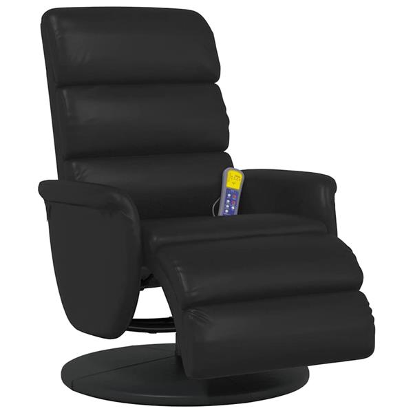Grote foto vidaxl massage recliner stoel zwart 71 x 98 x 106 cm nep leer huis en inrichting stoelen