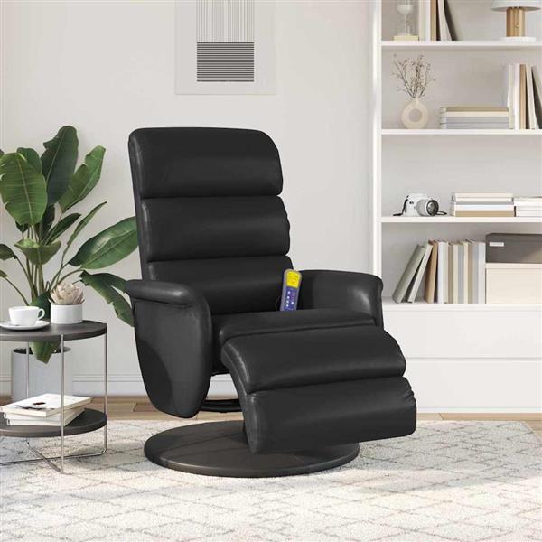 Grote foto vidaxl massage recliner stoel zwart 71 x 98 x 106 cm nep leer huis en inrichting stoelen
