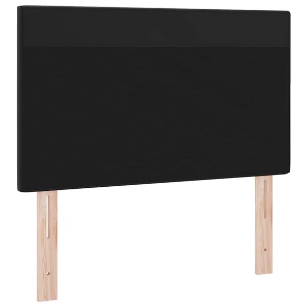 Grote foto vidaxl led hoofdbord zwart 100 cm nep leer antiek en kunst stoelen en banken