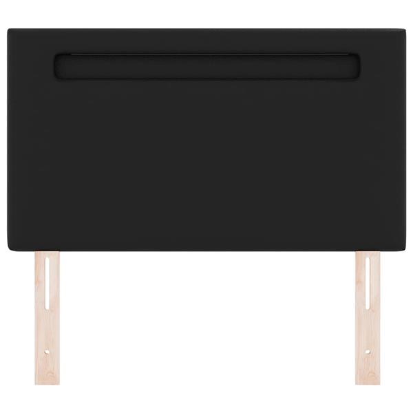 Grote foto vidaxl led hoofdbord zwart 100 cm nep leer antiek en kunst stoelen en banken