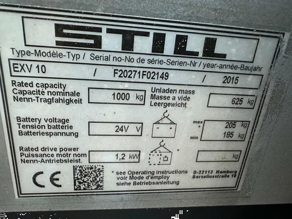 Grote foto vs 22541 elektrische stapelaar still ecv10 doe het zelf en verbouw hefwerktuigen