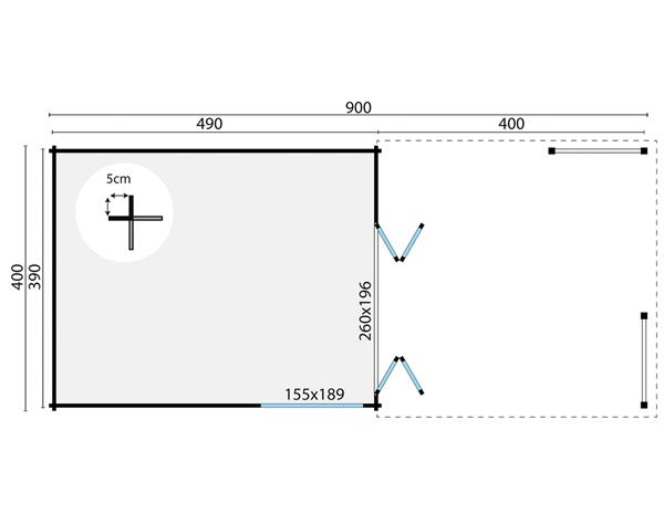 Grote foto blokhut tuinhuis casper 58 mm vuren tuin en terras tuinhuisjes en blokhutten