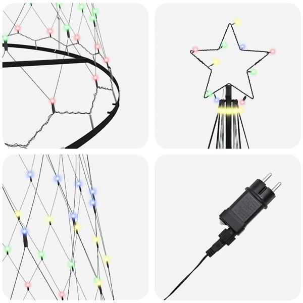 Grote foto vidaxl led kerstboom multikleur 138.5 x 138.5 x 399 cm metaal diversen overige diversen