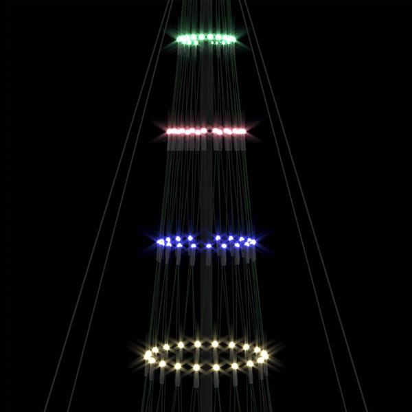 Grote foto vidaxl led kerstboom multikleur 138.5 x 138.5 x 399 cm metaal diversen overige diversen