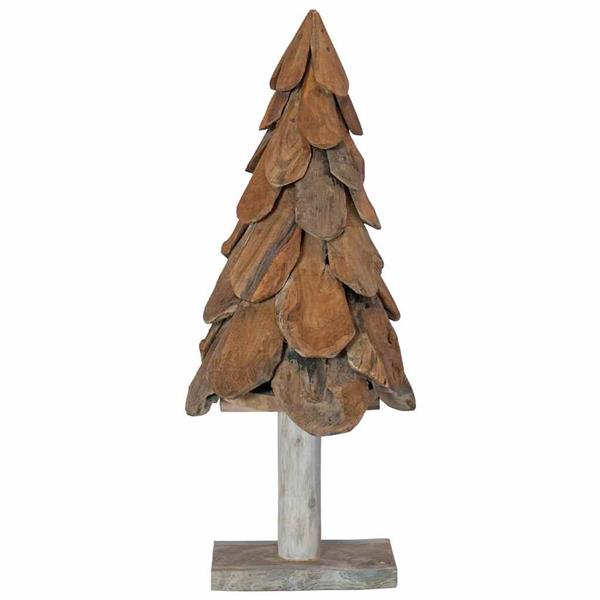 Grote foto vidaxl kerstboom met standaard bruin 90 cm massief teakhout diversen overige diversen