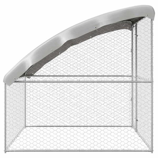 Grote foto vidaxl hondenhok met opslag zilver 2 x 2 x 2 m staal dieren en toebehoren hondenhokken en kooien
