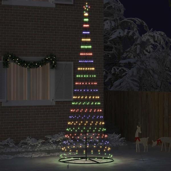 Grote foto vidaxl led kerstboom multikleur 138.5 x 138.5 x 399 cm metaal diversen overige diversen