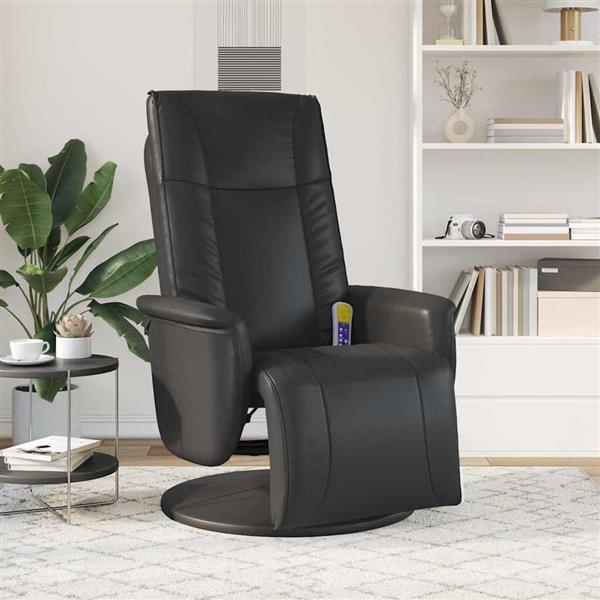 Grote foto vidaxl massage recliner stoel zwart 71 x 90 x 105 cm nep leer huis en inrichting stoelen