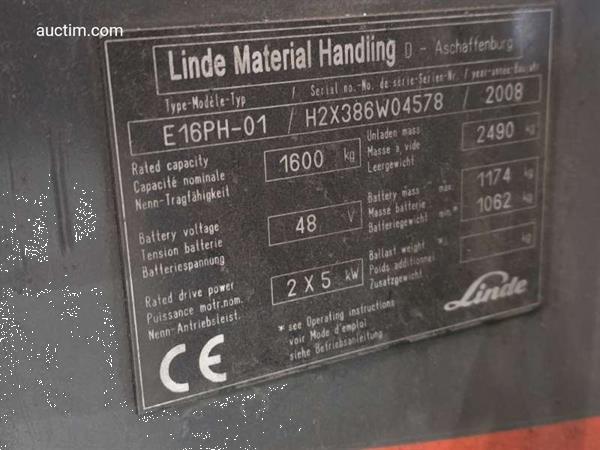 Grote foto linde e16 elektrische heftruck 2008 agrarisch heftrucks