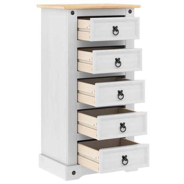 Grote foto vidaxl nachtkastje met lade wit 53 x 39 x 103 cm massief grenenhout huis en inrichting complete slaapkamers