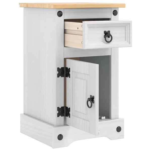 Grote foto vidaxl nachtkastje met lade wit 35 x 32 5 x 58 cm massief grenenhout huis en inrichting complete slaapkamers