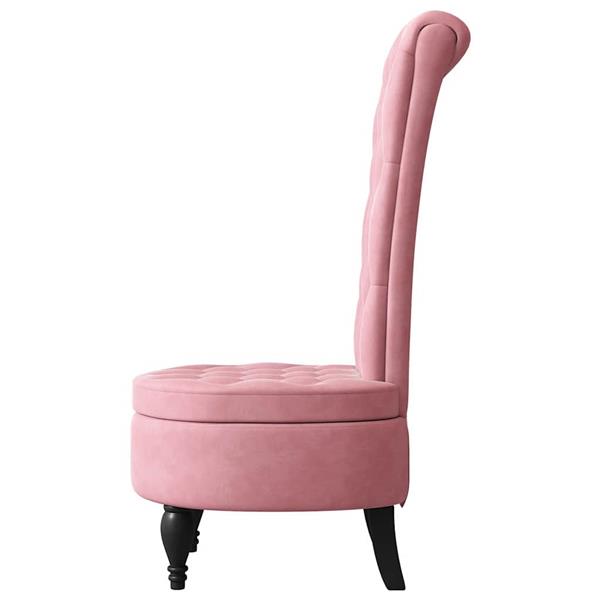 Grote foto vidaxl hoogrugstoel roze 56 5 x 70 x 110 cm fluweel huis en inrichting stoelen