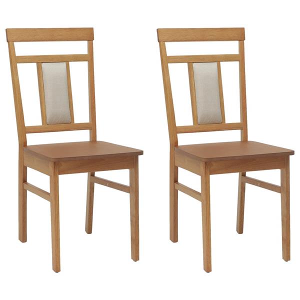 Grote foto vidaxl eetkamerstoel 2 pcs naturel massief rubberhout huis en inrichting stoelen