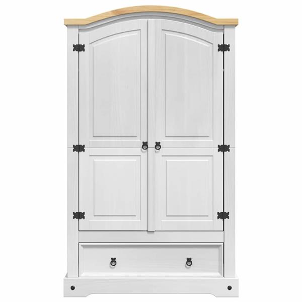 Grote foto vidaxl kledingkast met lade wit 101 x 52 x 170 cm massief grenenhout huis en inrichting overige