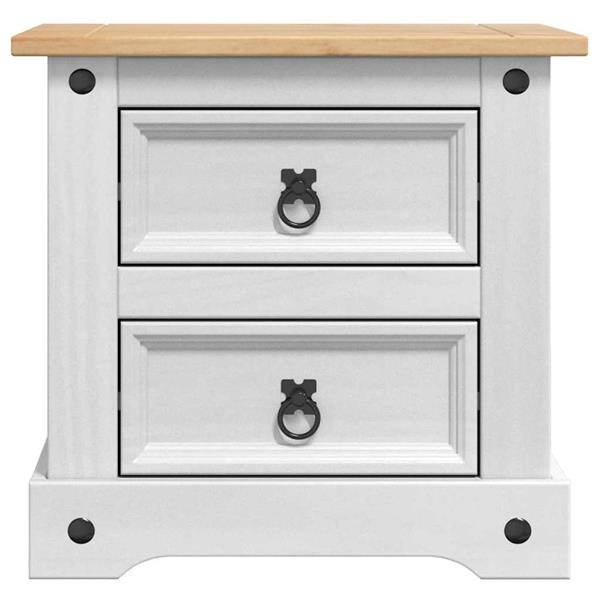 Grote foto vidaxl nachtkastje met lade wit 53 x 39 x 47 cm massief grenenhout huis en inrichting complete slaapkamers