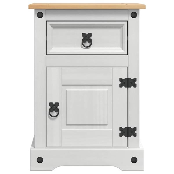 Grote foto vidaxl nachtkastje met lade wit 45 x 35 x 64 cm massief grenenhout huis en inrichting complete slaapkamers