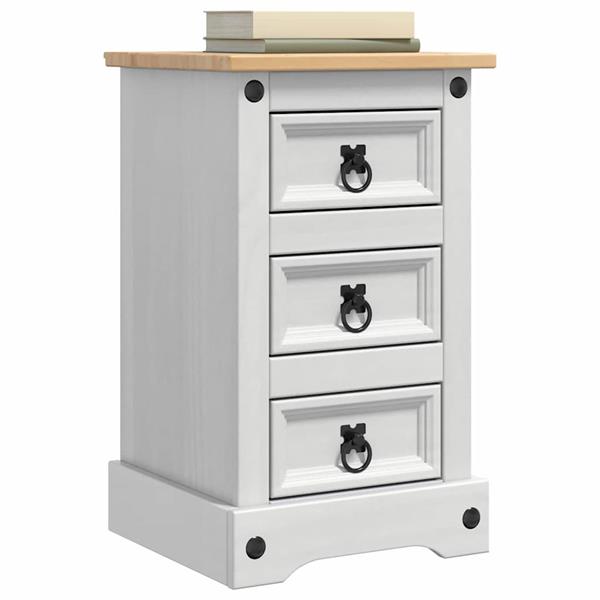 Grote foto vidaxl nachtkastje met lade wit 35 x 32 5 x 58 cm massief grenenhout huis en inrichting complete slaapkamers