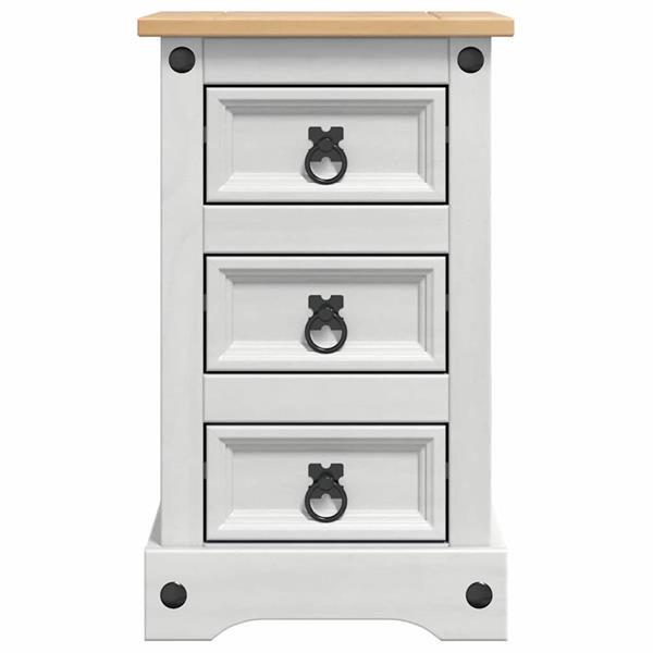 Grote foto vidaxl nachtkastje met lade wit 35 x 32 5 x 58 cm massief grenenhout huis en inrichting complete slaapkamers