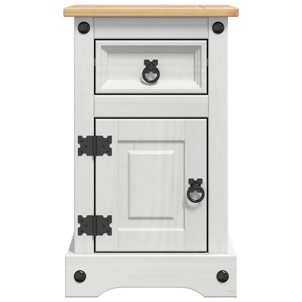 Grote foto vidaxl nachtkastje met lade wit 35 x 32 5 x 58 cm massief grenenhout huis en inrichting complete slaapkamers