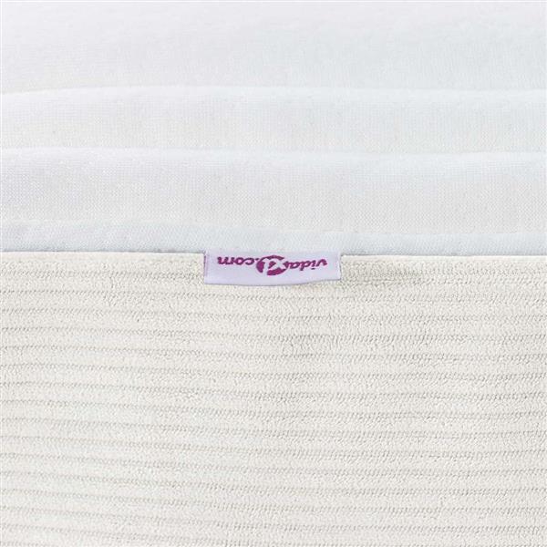 Grote foto vidaxl bedmatras met matras cr me 140 x 190 cm stof antiek en kunst stoelen en banken