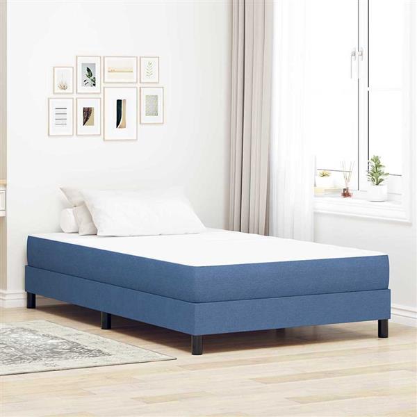 Grote foto vidaxl bedmatras met matras blauw 120 x 190 cm stof antiek en kunst stoelen en banken