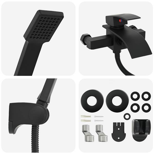 Grote foto vidaxl doucheset zwart g 1 2 inch doe het zelf en verbouw sanitair