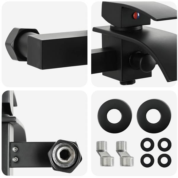 Grote foto vidaxl douchemengkraan zwart g 1 2 inch doe het zelf en verbouw sanitair