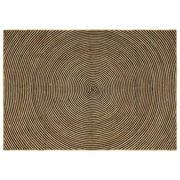 Grote foto vidaxl vloerkleed natuurlijk en zwart 240 x 340 cm jute huis en inrichting vloerbedekking en kleden
