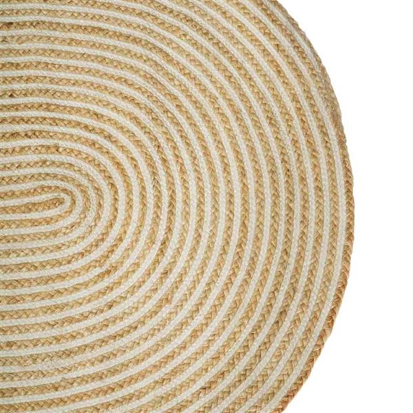 Grote foto vidaxl vloerkleed natuurlijk en wit 122 x 183 cm jute huis en inrichting vloerbedekking en kleden