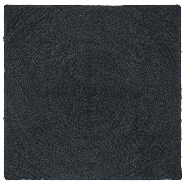 Grote foto vidaxl vloerkleden vierkant donkergrijs 120 x 120 cm jute huis en inrichting vloerbedekking en kleden