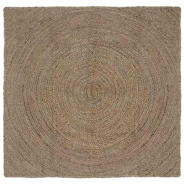 Grote foto vidaxl vloerkleden vierkant grijs 160 x 160 cm jute huis en inrichting vloerbedekking en kleden