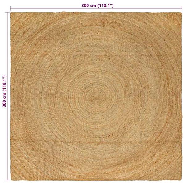 Grote foto vidaxl vloerkleden vierkant bruin 300 x 300 cm jute huis en inrichting vloerbedekking en kleden