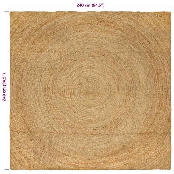 Grote foto vidaxl vloerkleden vierkant bruin 240 x 240 cm jute huis en inrichting vloerbedekking en kleden