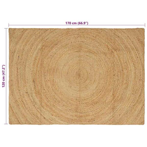 Grote foto vidaxl vloerkleden bruin 120 x 170 cm jute huis en inrichting vloerbedekking en kleden