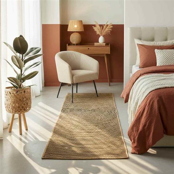 Grote foto vidaxl vloerkleed natuurlijk en zwart 60 x 200 cm jute huis en inrichting vloerbedekking en kleden