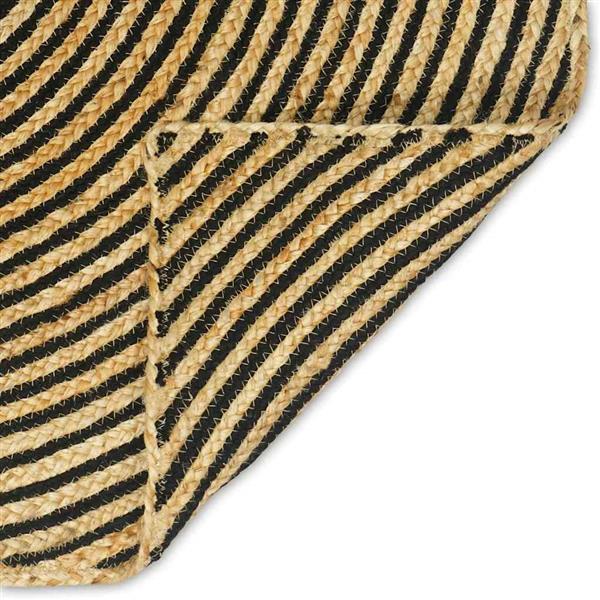 Grote foto vidaxl vloerkleed natuurlijk en zwart 60 x 110 cm jute huis en inrichting vloerbedekking en kleden