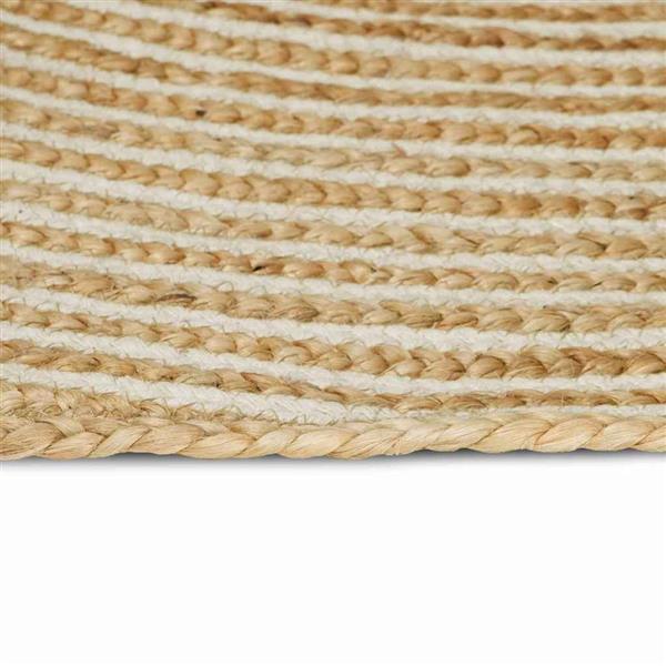 Grote foto vidaxl vloerkleed natuurlijk en wit 80 x 300 cm jute huis en inrichting vloerbedekking en kleden