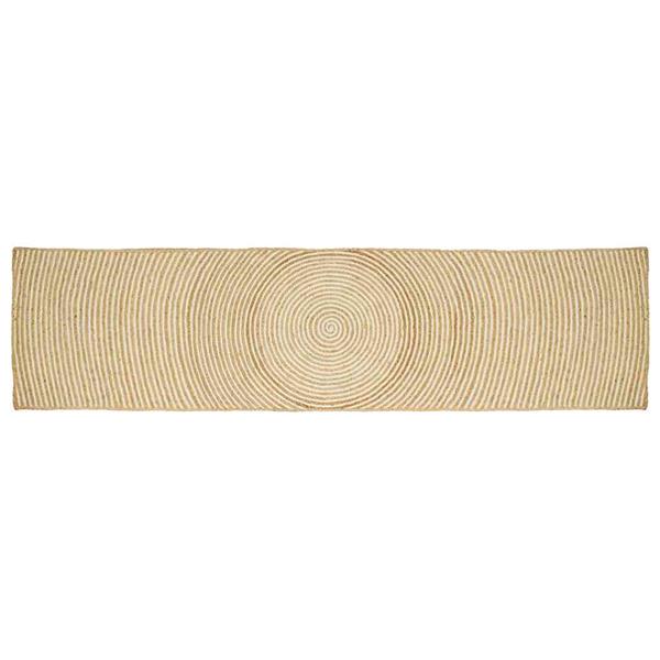 Grote foto vidaxl vloerkleed natuurlijk en wit 60 x 400 cm jute huis en inrichting vloerbedekking en kleden