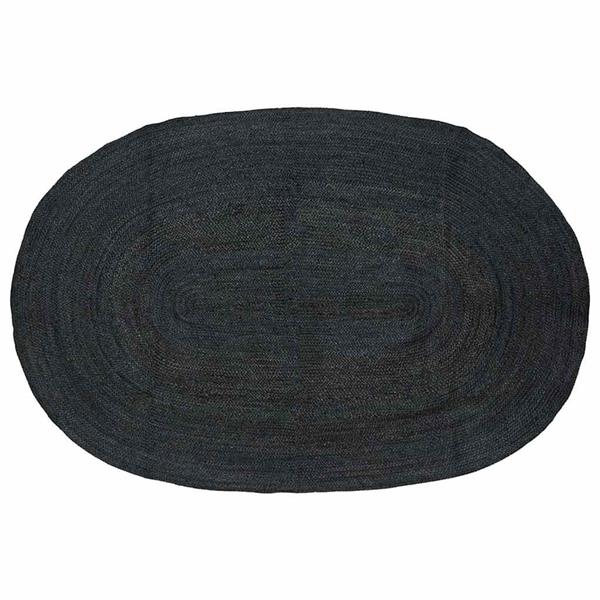 Grote foto vidaxl vloerkleden ovaal zwart 205 x 305 cm jute huis en inrichting vloerbedekking en kleden
