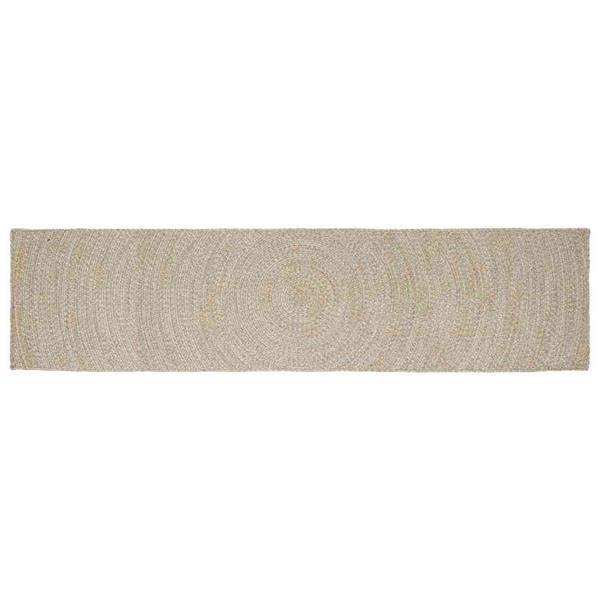 Grote foto vidaxl vloerkleden rechthoekig natuurlijk en wit 80 x 400 cm jute huis en inrichting vloerbedekking en kleden