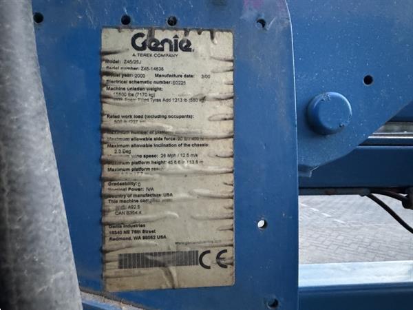 Grote foto genie z45 25j knikarmhoogwerker 16m werkhoogte 4x4 deutz diesel 2000 doe het zelf en verbouw hoogwerkers