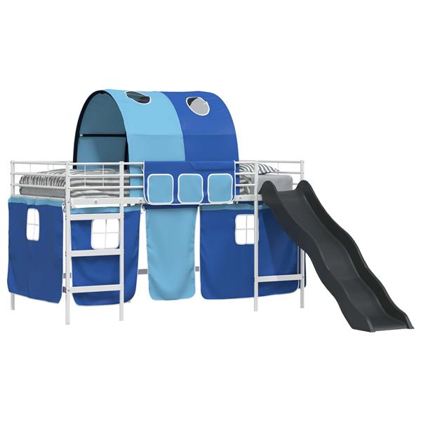 Grote foto vidaxl wit en blauw 100 x 201 cm antiek en kunst stoelen en banken