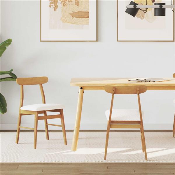 Grote foto vidaxl eetkamerstoel 2 pcs natuurlijk en licht massief rubberhout huis en inrichting stoelen