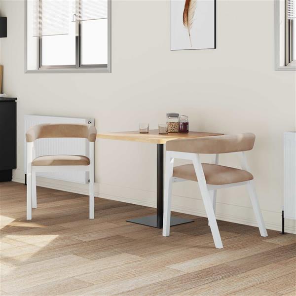 Grote foto vidaxl eettafelstoelen 2 pcs wit 54 x 57 x 73 cm massief rubberhout huis en inrichting stoelen